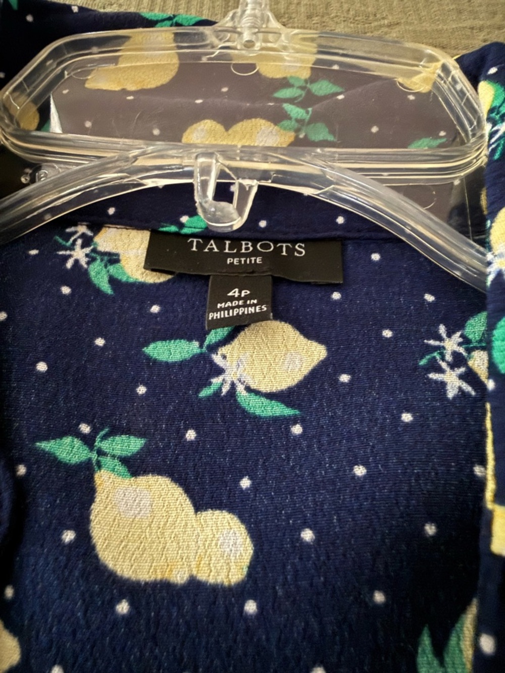 Bundle Save 3 or more dresses Talbots Navy Midi Dress with Yellow Lemon Print - Picture 3 of 8
